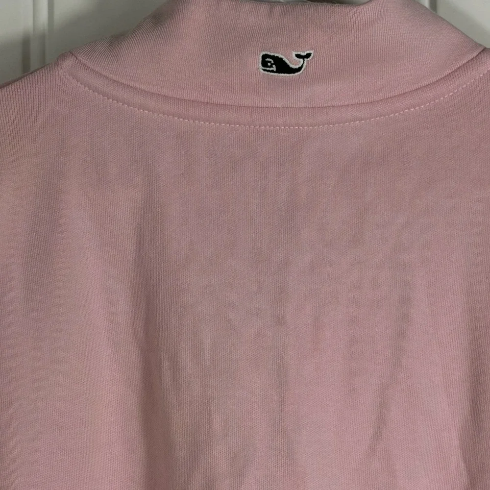 Vineyard Vines Girls Pink 1/4 Zip Pullover Sweatshirt Whale Logo Size M 10-12